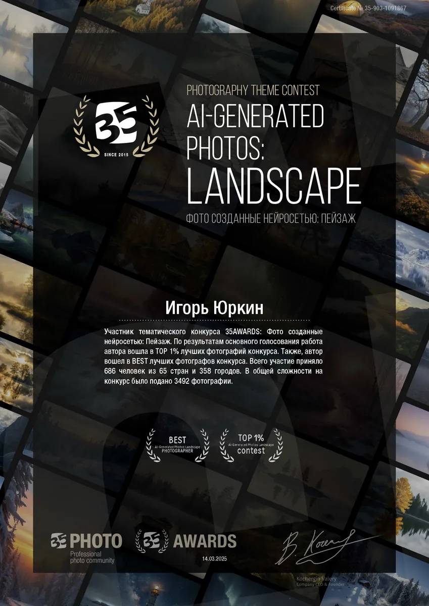 Диплом 35awards — «Нейропейзаж»